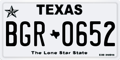 TX license plate BGR0652