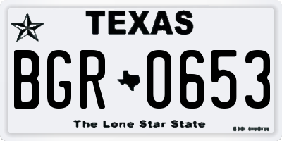 TX license plate BGR0653