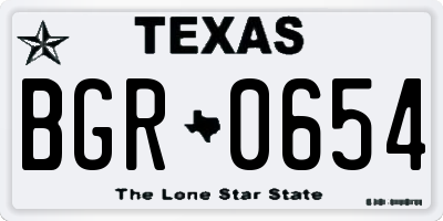 TX license plate BGR0654