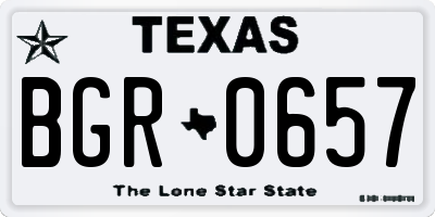 TX license plate BGR0657