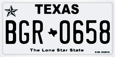 TX license plate BGR0658