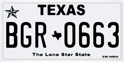 TX license plate BGR0663