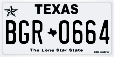 TX license plate BGR0664