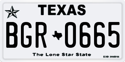 TX license plate BGR0665