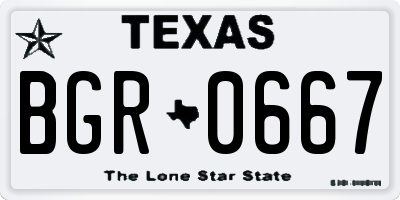 TX license plate BGR0667