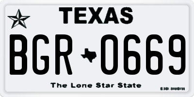TX license plate BGR0669