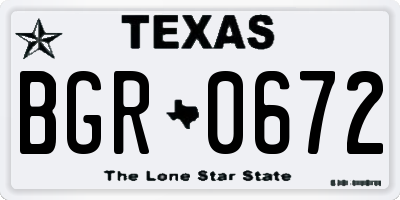 TX license plate BGR0672