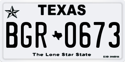 TX license plate BGR0673