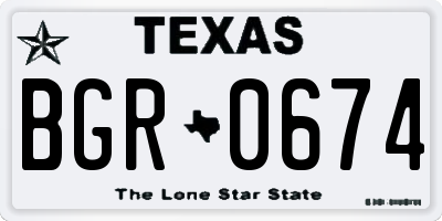 TX license plate BGR0674