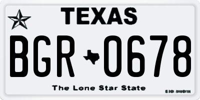 TX license plate BGR0678