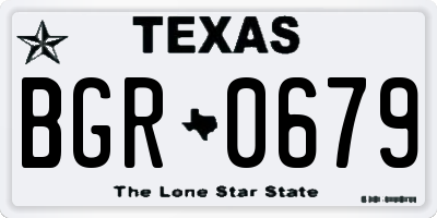 TX license plate BGR0679