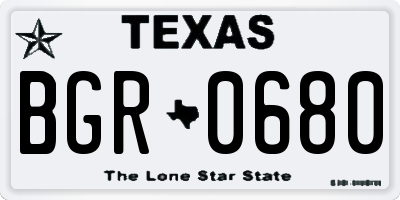 TX license plate BGR0680