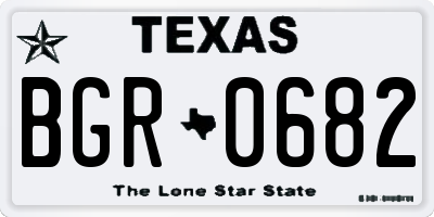 TX license plate BGR0682