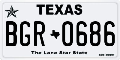 TX license plate BGR0686