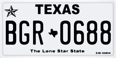 TX license plate BGR0688