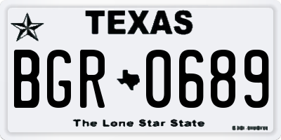 TX license plate BGR0689