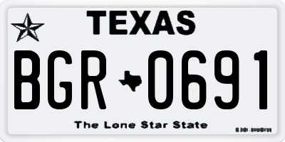 TX license plate BGR0691