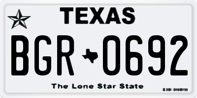 TX license plate BGR0692