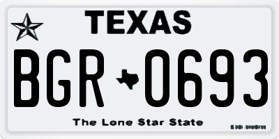TX license plate BGR0693