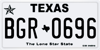 TX license plate BGR0696