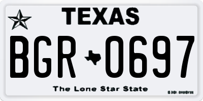 TX license plate BGR0697