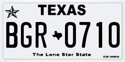 TX license plate BGR0710