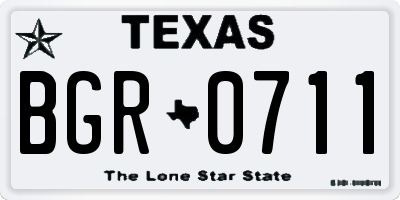 TX license plate BGR0711