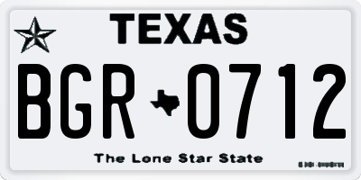 TX license plate BGR0712