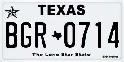 TX license plate BGR0714