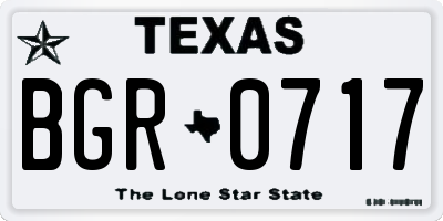 TX license plate BGR0717