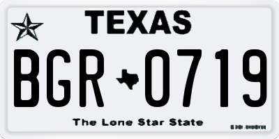 TX license plate BGR0719