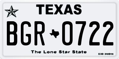 TX license plate BGR0722