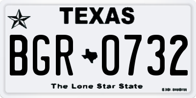 TX license plate BGR0732