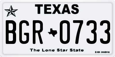 TX license plate BGR0733