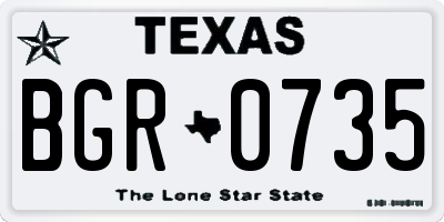 TX license plate BGR0735