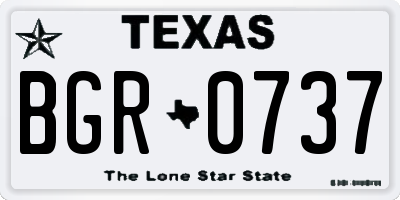 TX license plate BGR0737