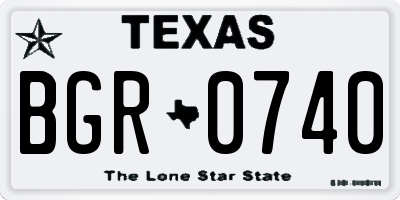 TX license plate BGR0740