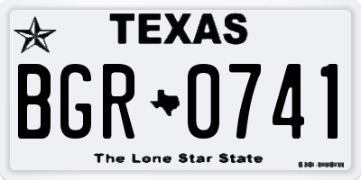 TX license plate BGR0741