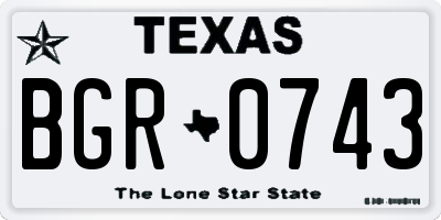 TX license plate BGR0743