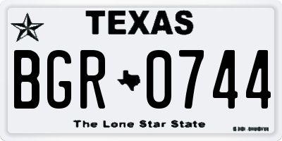 TX license plate BGR0744