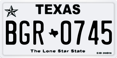 TX license plate BGR0745