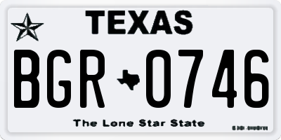 TX license plate BGR0746