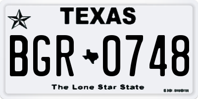 TX license plate BGR0748
