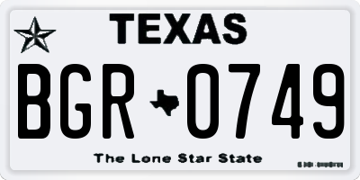 TX license plate BGR0749