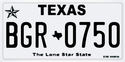 TX license plate BGR0750