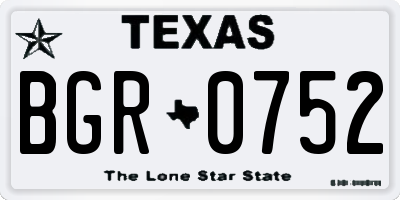 TX license plate BGR0752