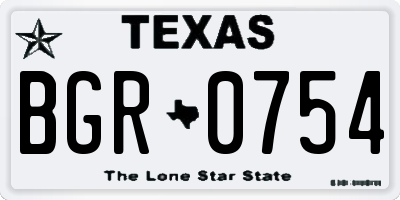 TX license plate BGR0754