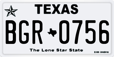 TX license plate BGR0756