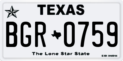 TX license plate BGR0759