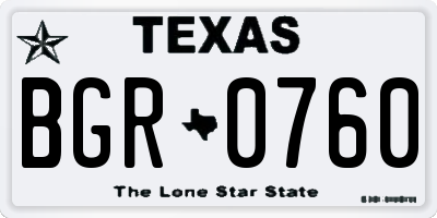 TX license plate BGR0760
